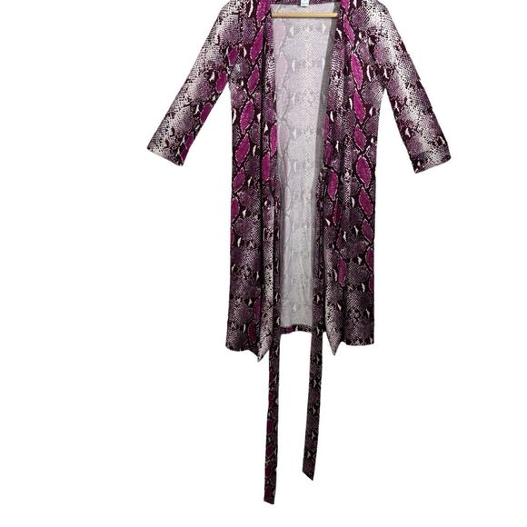 Diane Von Furstenberg Purple Snakeskin Print New Julian Two Wrap Dress Size 8 - Picture 8 of 12